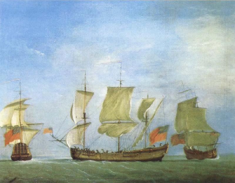 Monamy, Peter An english privateer in three positions oil painting image